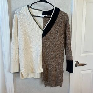 Veronica Beard Rory V neck asymmetrical sweater size XS